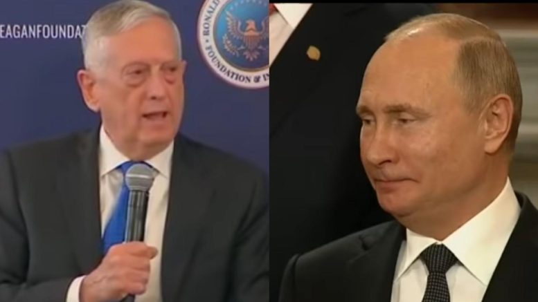 Mattis speaks out on Putin and Russia. Photo credit to The Freedom Times compilation with screen shots.